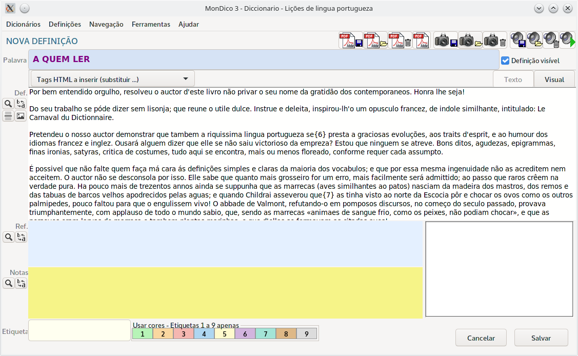 Adicione uma definição com a versão completa de MonDico (modo texto)